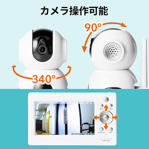 視野角が狭くても首振り機能があれば広範囲をカバーできる。画像はサンワサプライの「400-CAM070」
