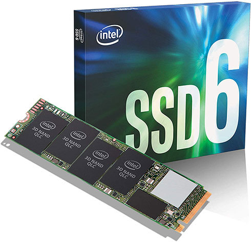 近年のPCは、HDDに比べて高速なSSDを搭載したモデルが一般的です。画像はIntelの「660p」