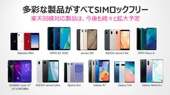 楽天モバイルのスマホはSIMロックフリーなのも特徴です