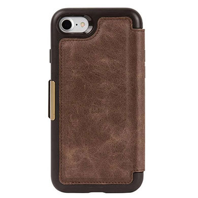 本革ケースエイジングの楽しみも。画像は「OtterBox - SYMMETRY LEATHER FOLIO for iPhone SE 第2世代/8/7(Espresso Brown)」