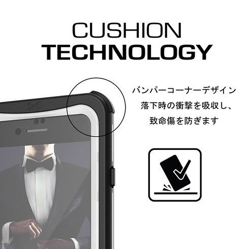 ハニカム構造では、エアクッションを使うため強度がありながら軽量性も担保。バンパーも同様に耐衝撃性を高めるのに役立つ。画像は「ノーティカル(IP68 防水防塵耐衝撃ケース)」