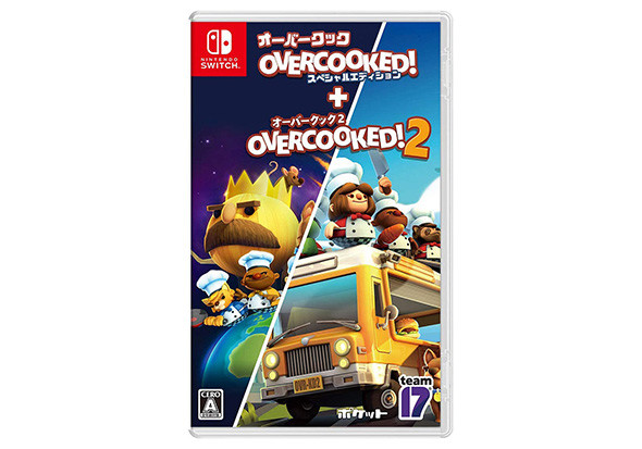 Overcooked. Developed by Ghost Town Games Ltd (C) 2017. Published by Team17 Digital Ltd.　Overcooked 2. Developed by Team17 Digital Ltd and Ghost Town Games Ltd (C) 2018. Published by Team17 Digital Ltd. T