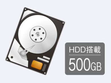 内蔵のHDD容量の確認を