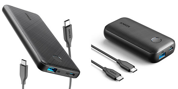 スリムサイズの「Anker PowerCore Slim 10000 PD」、手のひらに乗るコンパクトサイズの「Anker PowerCore 10000 PD Redux」