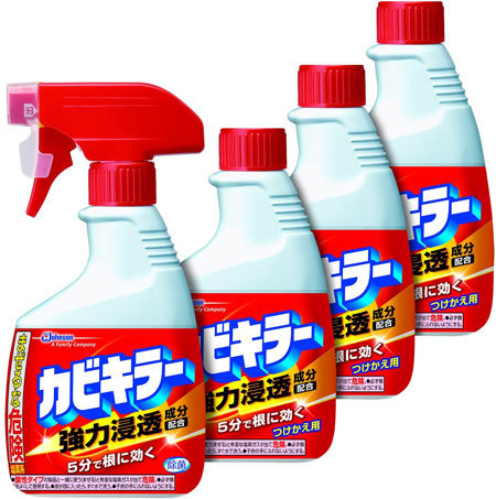 「カビキラー カビ取り剤 本体1本+付替用3本セット 400グラム×4本」