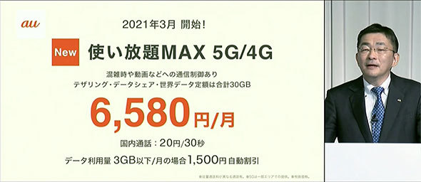使い放題MAX 5G/4Gの発表の様子
