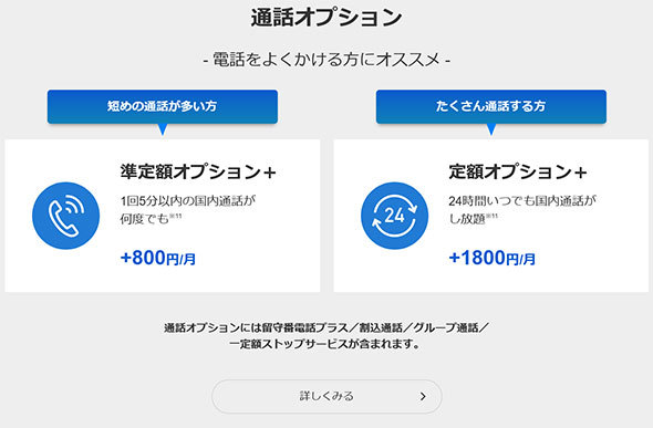 通話定額は2種類