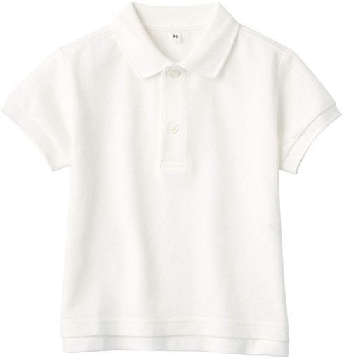 ベビーサイズも 無印良品「インド綿鹿の子編み ポロシャツ(ベビー)」