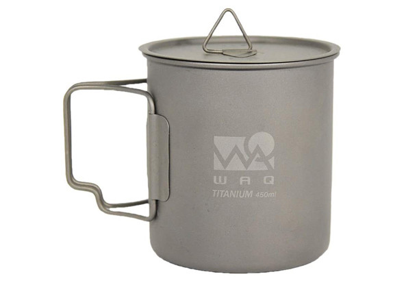 WAQ　チタンマグカップ 450ml（蓋付き）
