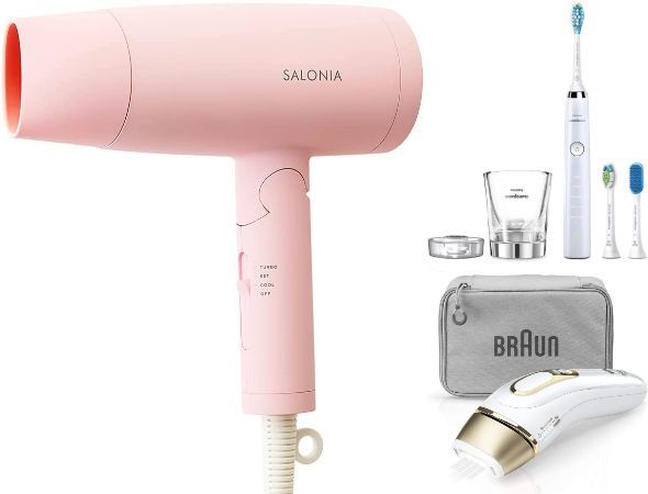 サロニア（SALONIA）「スピーディーイオンドライヤー（ビラブドピンク）」／フィリップス（philips）「ソニッケアー ダイヤモンドクリーン ディープクリーンエディション」／ブラウン（Braun）「シルクエキスパートPro5 PL-5014」