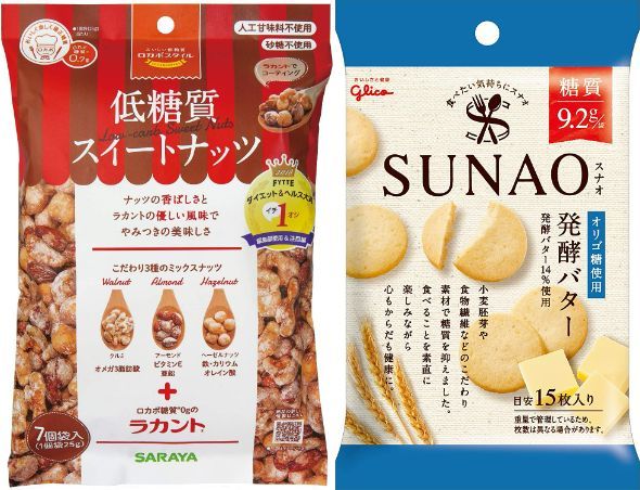 低糖質スイートナッツとSUNAO