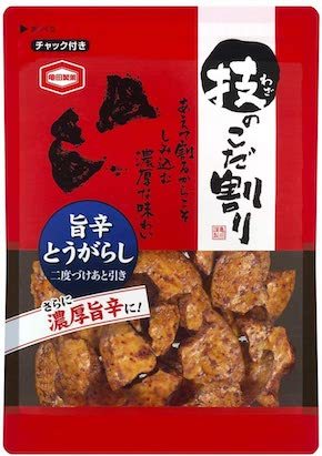‎亀田製菓「技のこだ割り旨辛とうがらし」