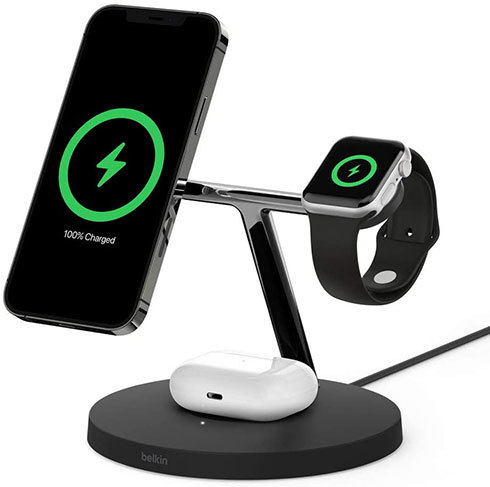 Belkin「BOOST↑CHARGE PRO MagSafe 3-in-1磁気ワイヤレス充電器」