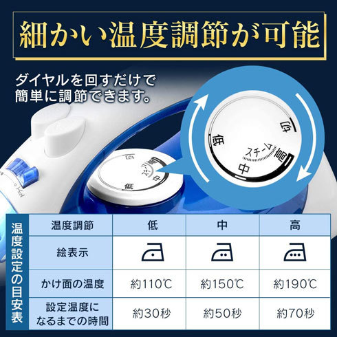 アイロン：コードや重量、各種の機能性をチェック
