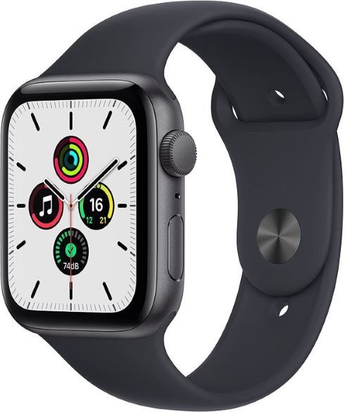 「Apple Watch SE GPS 44mmスペースグレイアルミニウムケースとミッドナイトスポーツバンド」