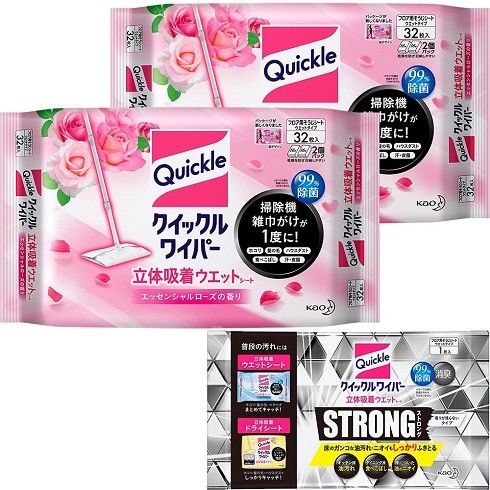 クイックル「クイックルワイパー立体吸着ウエットシート」