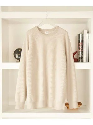 エディフィス「カシミヤ アゼ クルーネックニット」