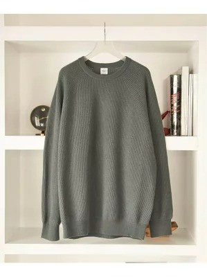 エディフィス「カシミヤ アゼ クルーネックニット」