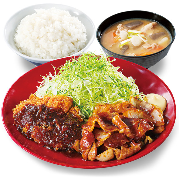 かつやのロースカツと豚スタミナ焼肉