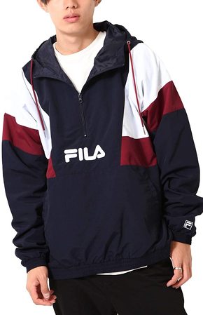 FILA「ナイロン切り替え アノラックパーカー」