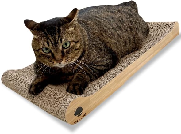 「でぶ猫のための大きな爪とぎベッド」