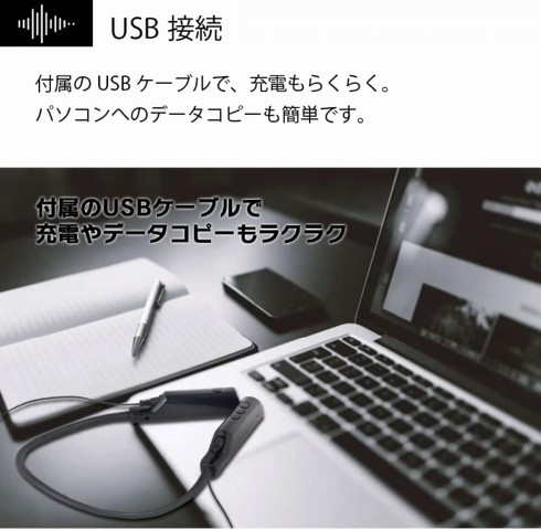 アイアス「ハンズフリー通話録音Neck Rec Black」