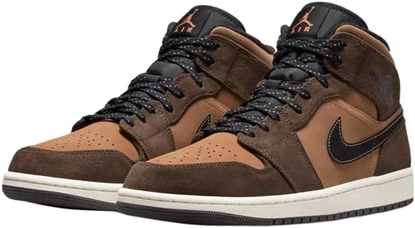 ナイキ「エアジョーダン 1 ミッド Air Jordan 1 MID SE ダークチョコレート/ブラウン」