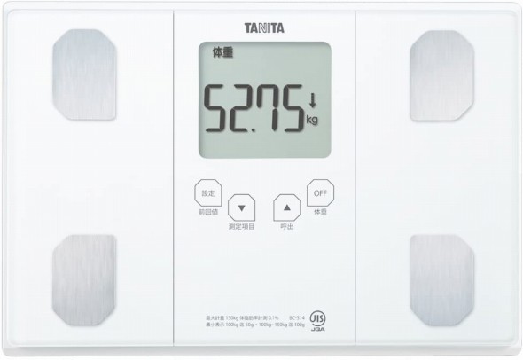 タニタ「体重・体組成計 50g ホワイト BC-314 WH」
