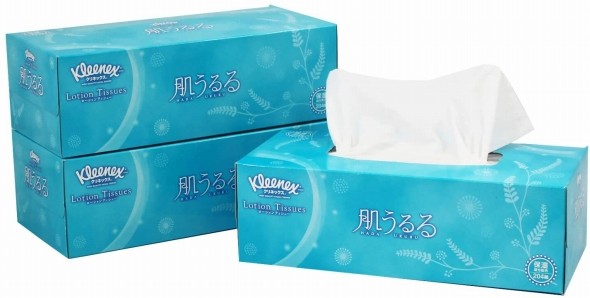 クリネックス「ローションティシュー 肌うるる 408枚（204組） 3箱」