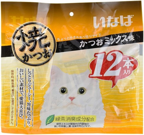 いなばペットフード「猫用おやつ 焼かつお かつおミックス味 12個」