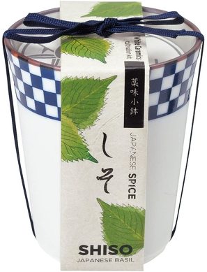 聖新陶芸 染付小紋薬味小鉢 しそ