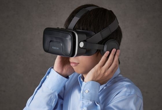 「VRG-2D3D02BK　2D3D両用VRゴーグル」「VRG-EH03BK　ヘッドホン一体型VRゴーグル」