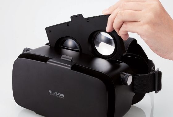 「VRG-2D3D02BK　2D3D両用VRゴーグル」「VRG-EH03BK　ヘッドホン一体型VRゴーグル」
