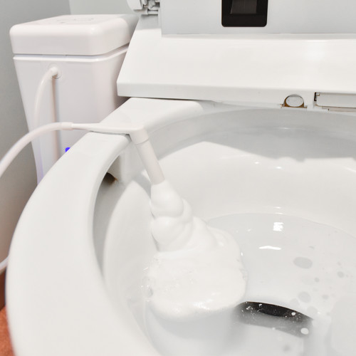 2段階で調整が可能なトイレ用泡洗浄機