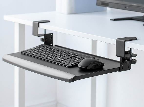 コンパクトなデスクにも取り付けできるキーボードスライダー「100-KB009」