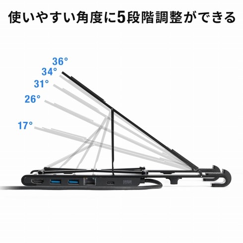 スタンド一体型ドッキングステーション「400-HUB096DBK」