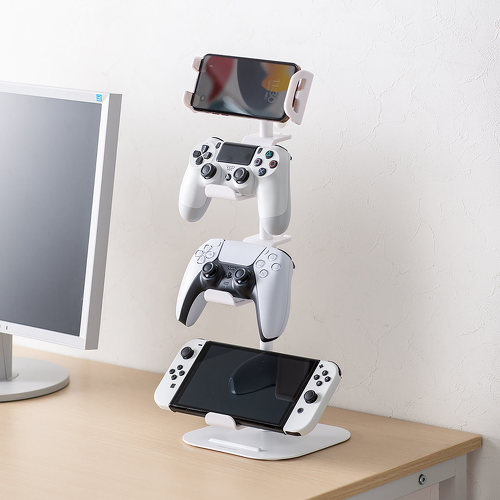 PlayStation 5・PlayStation 4・Nintendo Switchといった主要なゲーム機に対応したゲームパッドスタンド「200-GAP011A」「200-GAP011」
