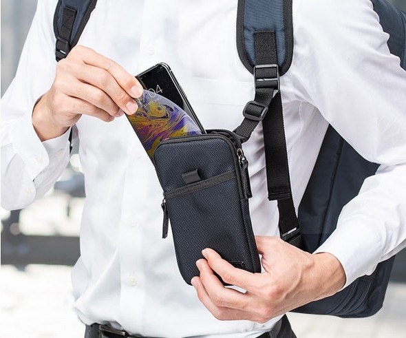 サンワダイレクト「スマホポーチ 3WAY取付(200-BAGOP1BK)」