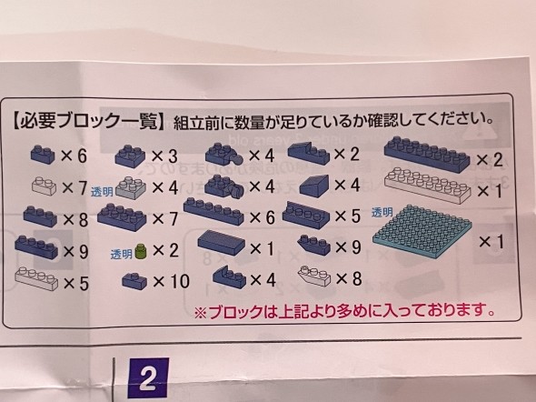 必要なブロック一覧