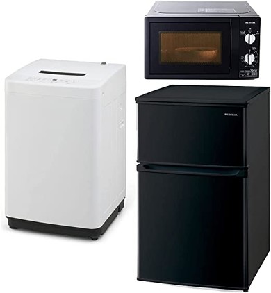 新生活家電3点セット 洗濯機4.5kg+冷蔵庫90L+電子レンジ17L