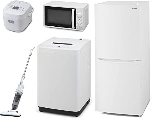新生活家電5点セット 洗濯機4.5kg+冷蔵庫142L+電子レンジ17L+炊飯器3合+掃除機