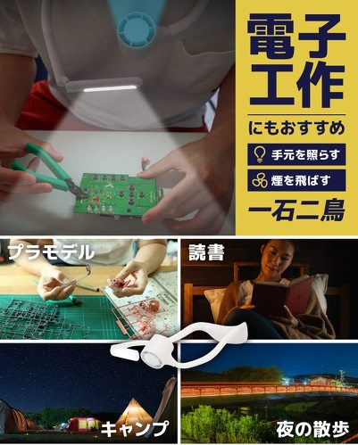 サンコー「ハンズフリーで涼しく手元を照らす『ファン付きナイトフィッシングライト』」
