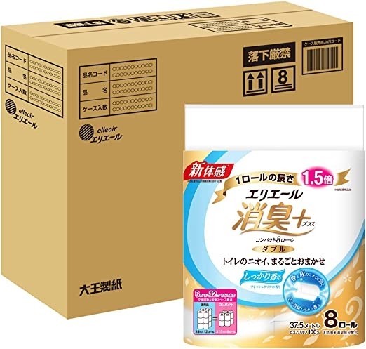 エリエール トイレットペーパー 消臭プラス 1.5倍巻き 37.5m×32ロール