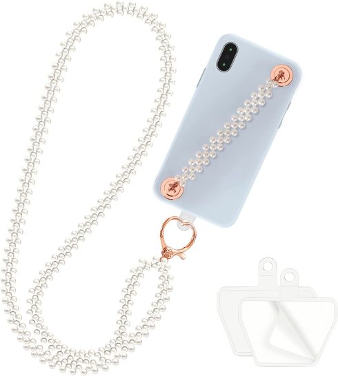 COCASES「スマホストラップ パールチェーン」