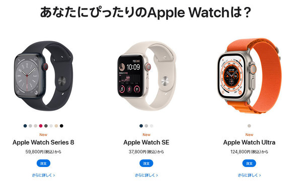 新型Apple Watchの3種類
