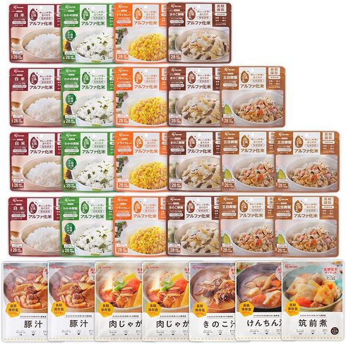 アイリスオーヤマ「非常食 (製造から) 5年保存 7日分 アルファ米 10種 28食セット」