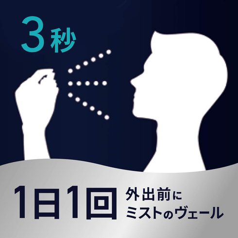 花粉ブロックスプレー：効果が24時間持続する製品なら、1日1回の使用で済む