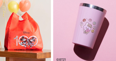 宝島社「Disney 100 ECOBAG BOOK」、宝島社「BT21 CUP COFFEE TUMBLER BOOK COOKY」