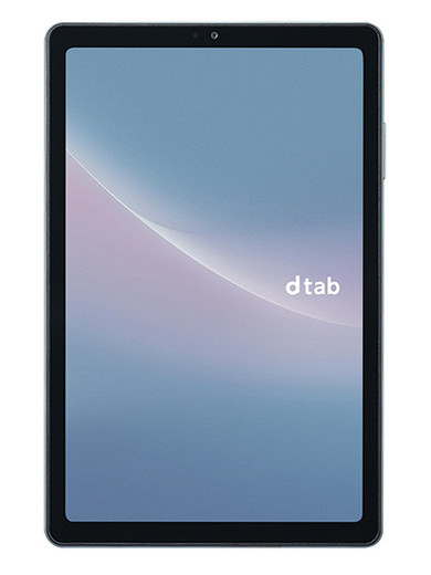 レノボ製のdtab Compact d-52C。写真はミスティブルー。他にストームグレーがあります