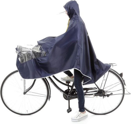 It's rainy「足元が見える ポンチョ 自転車用 男女兼用」
